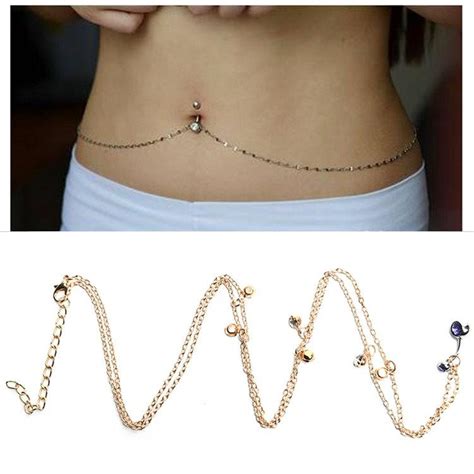 belly chain navel piercing